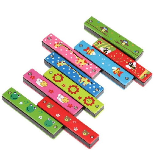 Trade Shop Traesio-armonica Bocca Colorata In Legno Bambini Bimbi Scuola Musica Suoni -
