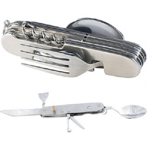 Trade Shop Traesio-posate Pieghevole Coltellino Multiuso Svizzero Cucchiaio Forchetta Acciaio -