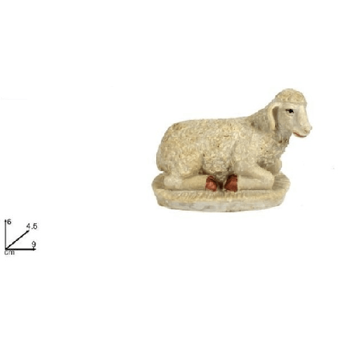 Trade Shop Traesio-2pz Statuina Pecora Seduta 9cm Presepe In Resina Decoro Natale Natalizi Natività -