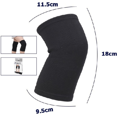 Trade Shop Traesio-coppia Ginocchiere Fascia Elastica Anallergica Lavabile Per Bambini Nero Tg. S -