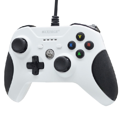 Maxtech-joystick Joypad Controller Bianco Per Xbox One Con Cavo Filo Usb Compatibile -