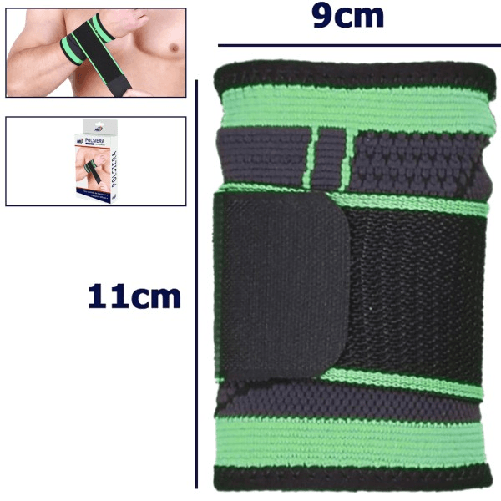 Trade Shop Traesio-coppia Polsini Elastici Per Polso Fitness Sport Anallergico Protezione Verde -