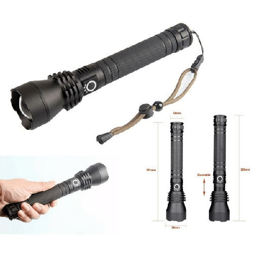 Torcia Lampada Led Cree P50 Ricaricabile 2000 Lumen 80000 W Zoom Doppia Batteria -