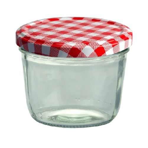 Trade Shop Traesio-set 4 Vasetti Vasetto Barattoli Vetro 140 Ml Conserve Coperchio Avvitabile -