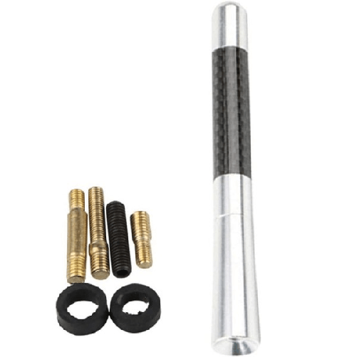 Antenna Sportiva Universale Per Auto 12 Cm Accessori Ricambio Autoradio Argento -