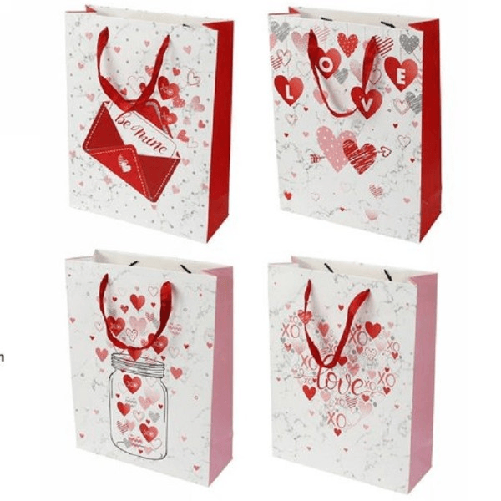 Trade Shop Traesio-busta Da Regalo Sacchetto San Valentino 38 X 50 X 18 Cm 71090 Fantasie Assortite -