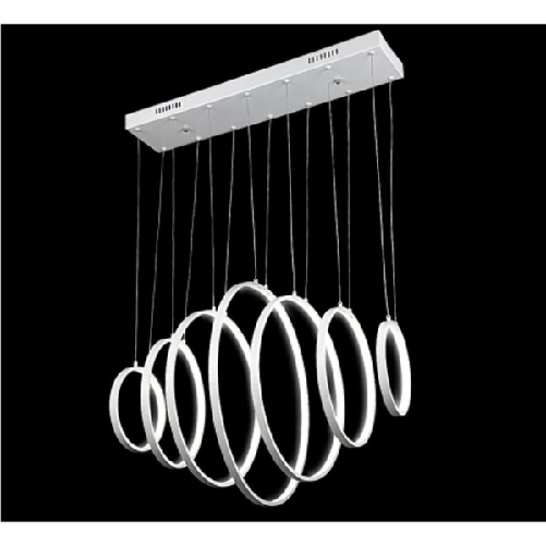Trade Shop Traesio-lampadario Lampada Sospensione Anelli Luce Led Bianco Freddo Soffitto Pendente -