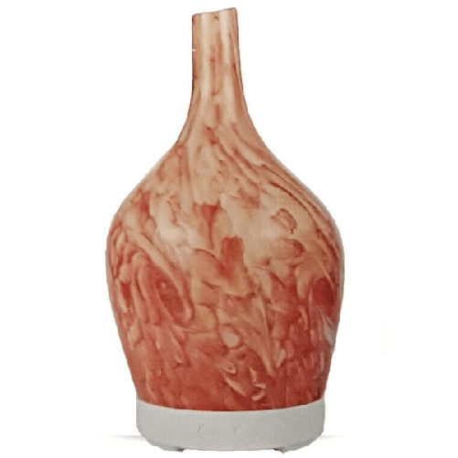 Trade Shop Traesio-diffusore Oli Vetro Cromoterapia Aromaterapia Umidificatore Bianco Rosso 04 Led -
