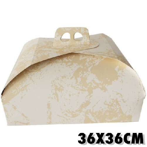 Trade Shop Traesio-set 3pz Scatola Porta Torta Cartone Dolce 36x36cm Carta Compleanni Festa Party -