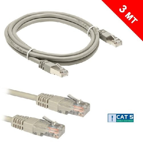 Cavo Prolunga Di Rete Lan Ethernet Plug Rj45 Da 3mt Per Computer Pc Casa Ufficio -