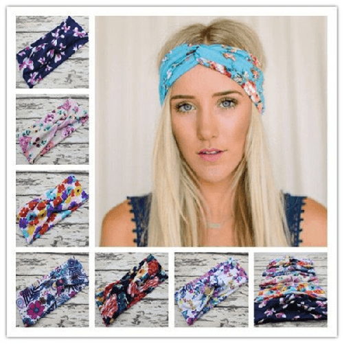 Trade Shop Traesio-fascia Elastica Floreale Fiori Fiore Annodata Retro Ferma Capelli Accessori -