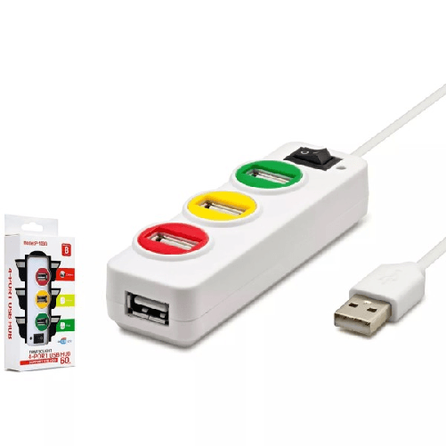 Trade Shop Traesio-multipresa Scarpetta Hub 4 Porte Usb 2.0 Con Interruttore Trasferimento Dati 1tb -