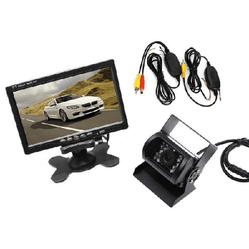 Trade Shop Traesio-kit Monitor Lcd 7" Telecamera Retromarcia Wireless Wifi Per Camper Auto Rimorchi -