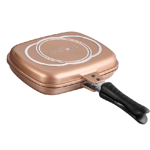 Doppia Piastra Bistecchiera Chef Cucina Da 34 Cm Rivestimento Antiaderente Marmo -