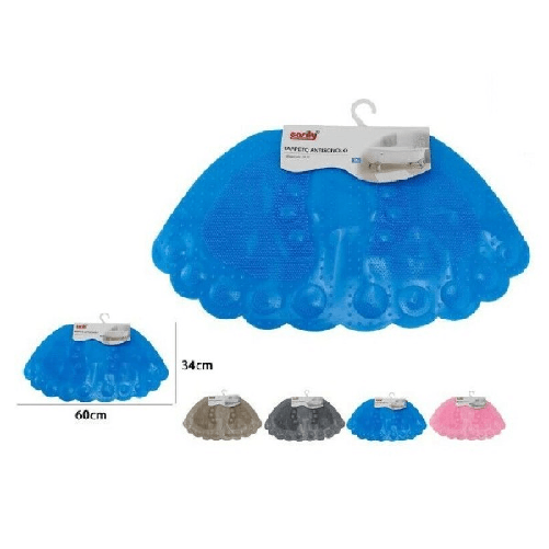 Cleafe-tappeto Tappetino Pvc Forma Piedi Antiscivolo Vasca Bagno Doccia 60x34 Cm 59631 -