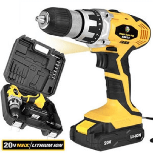 Trade Shop Traesio-trapano Avvitatore A Batteria A Litio 20v Cordless Mandrino 13 Mm Luce Led Work -