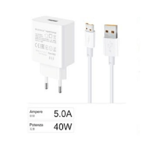 Maxtech-kit Caricabatteria Caricatore Usb Ricarica Rapida 40w Cavo Micro Usb 5a Ca-s044 -