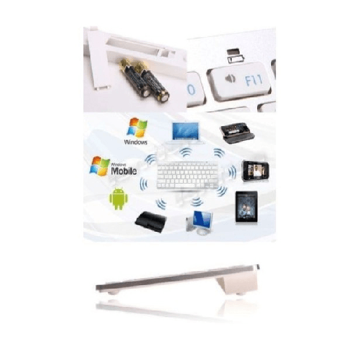 Trade Shop Traesio-tastiera Bluetooth Italiano White-mela Bluetooth Silenziata Ipad, Smartphone -