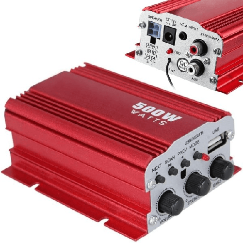 Trade Shop Traesio-mini Amplificatore Stereo A 2 Canali Per Auto Moto Da 500w Usb Mp3 Kinter Ma-150 -