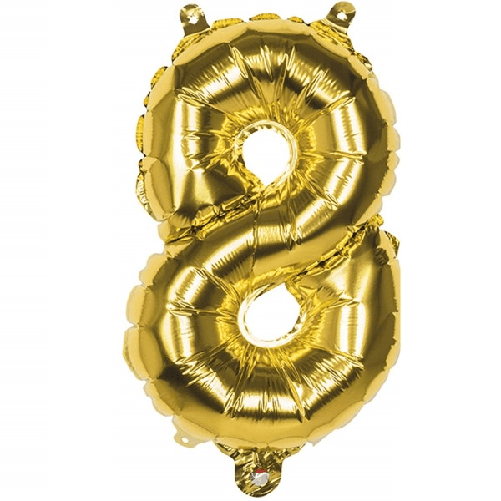 Trade Shop Traesio-palloncino Numero 8 Oro 35cm Elio Decorazione Compleanno Party Festa -