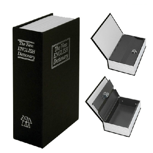Cassetta Sicurezza Portavalori Libro Porta Monete Chiave Metallo 240x155x55 Mm -