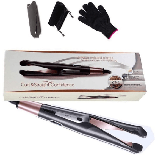 Arricciacapelli Piastra Spirale Riscaldamento A Pannelli 2in1 Concavo Display Lcd -