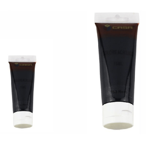 Trade Shop Traesio-set 6 Pezzi Pittura Acrilica Vernice Confezione Colore Nero Tubo 75 Ml 07486 -
