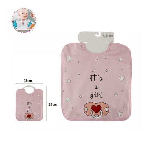 Trade Shop Traesio-bavetto Bavaglino Neonato Pappa Allattamento Bambina "it's A Girl" 68337 Rosa -