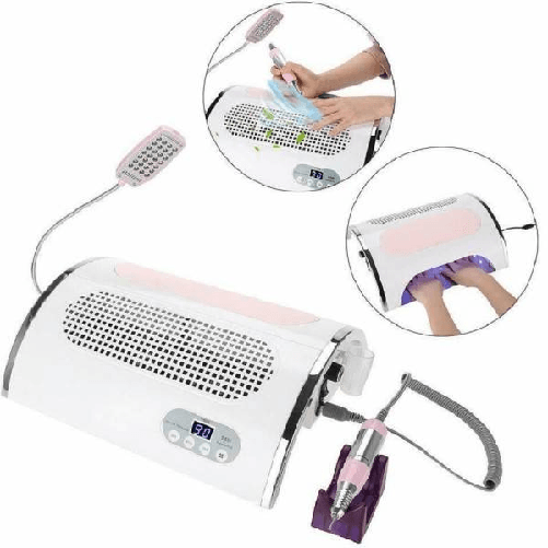 Trade Shop Traesio-multifunzione Aspiratore Fresa Lampada Manicure Pedicure Unghie Estetista -