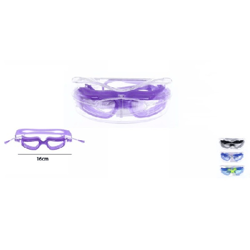 Occhialini Nuoto Piscina Mare Con Tappi Lenti Antiappannaggio Regolabili 71566 -