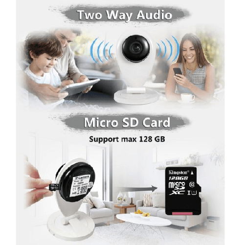 Trade Shop Traesio-mini Ip Wifi Sd Dvr Wireless Camera Wifi Hd Ir Smartphone Audio Cam Baby Monitor -
