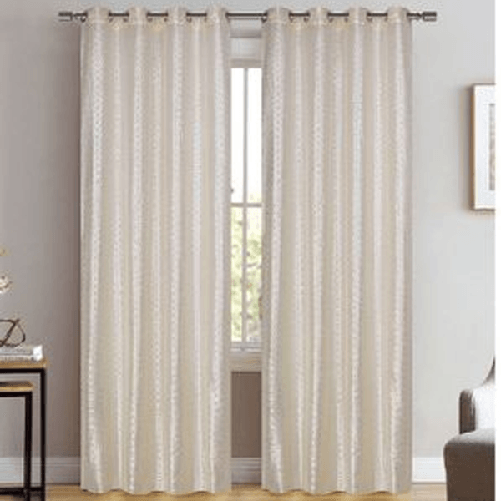 Tenda Tessa Cuori Pannello Singolo 8 Borchie Porta Finestra Bastone 140x280 Cm -