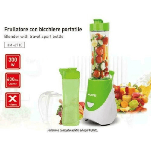 Frullatore Elettrico Tritatutto Frutta Frappe 0,6lt 300 Watt Hoomei Hm-6710 -