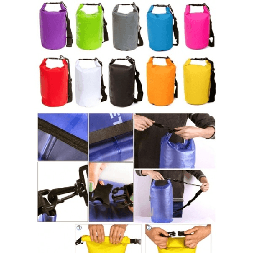 Trade Shop Traesio-borsa Sacco Waterproof 15l Coprente Colorato Impermeabile Per Piscina Mare Barca -