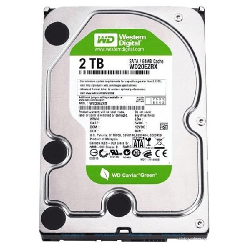 Trade Shop Traesio-hard Disk Interno Western Digital Caviar Green 2tb 3,5" Intellipower 64mb Sata3 -