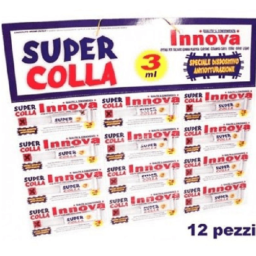 Set 12 Tubetti Colla Cianoacrilica Per Riparazione Plastica Metallo Legno 3g -