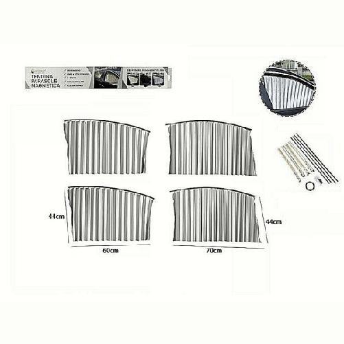 Trade Shop Traesio-kit 4pz Tenda Tendina Parasole Proteggi Sole Raggi Uv Magnetica Auto Grigi 70170 -