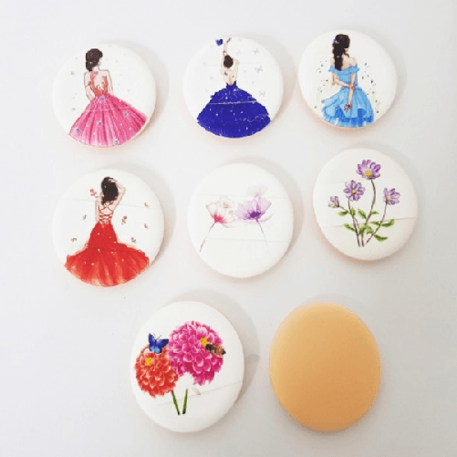 2 Spugnetta Lattice Trucco Make Up Cipria Fondotinta Fard Blush Stesura Viso -