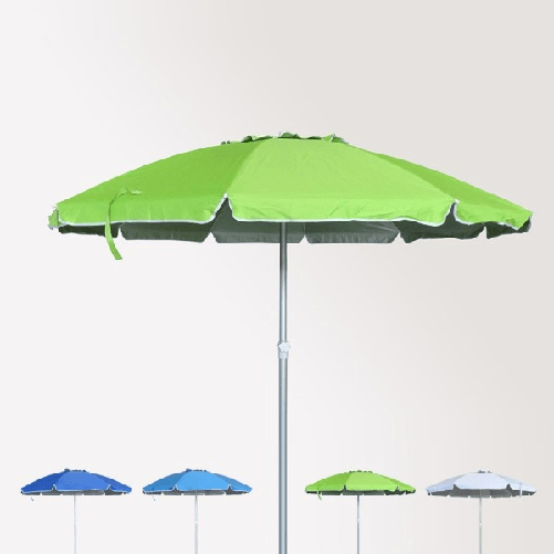 Trade Shop Traesio-ombrellone Mare Spiaggia Giardino Metallo 210 Cm Con Custodia Colore Verde -