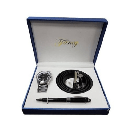 Set Regalo Per Uomo Orologio Cintura Penna In Cofanetto Elegante -
