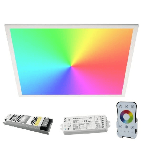 Kit Pannello Ultra Slim Led 94w Centralina Smart Wifi 24v Rgb+3000k Rgbw Alexa Google -