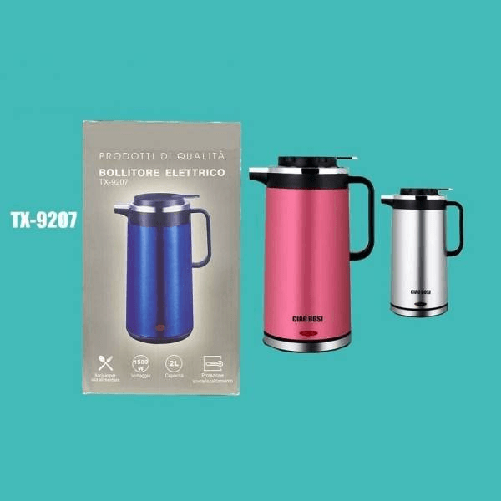 Trade Shop Traesio-bollitore Elettrico Capacità 2 Litri Cordless Acqua Ufficio Viaggi Tx-9207 -