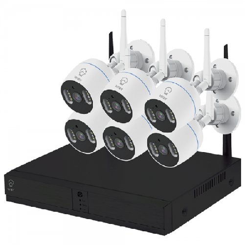 Trade Shop Traesio-kit Di 6 Telecamere Di Videosorveglianza Ip Wifi 1080p Ip66 Con Nvr Tv-6125he 8+6 -