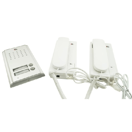 Trade Shop Traesio-kit Citofono Bifamiliare Cornetta Pulsante Apri Cancello 2 Citofoni Rl3208aa -