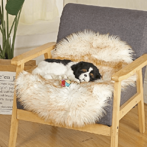 Trade Shop Traesio-tappeto Finta Pelliccia Sintetica Per Animali Soggiorno Camera Lavabile 50x80 Cm -