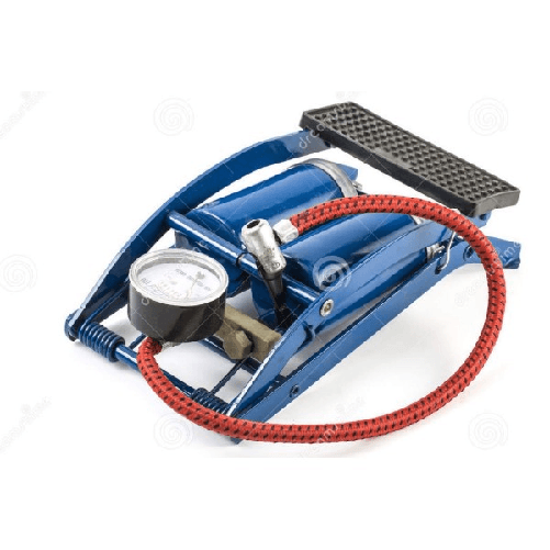 Trade Shop Traesio-pompa Gonfiatore A Pedale Doppio Cilindro Per Pneumatici Professionale 2 Tubi -