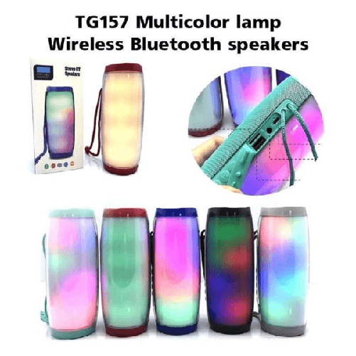 Maxtech-speaker Portatile Cassa Bluetooth Tg-157 Luce Colorate Led Usb Tf Vivavoce -