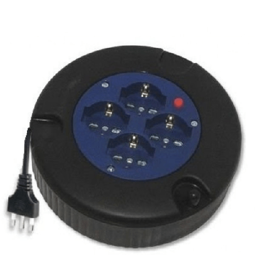 Avvolgicavo 8 Metri Avvolgi Cavo Elettrico 4 Prese Schuko 2p+t 10/16a Prolunga -