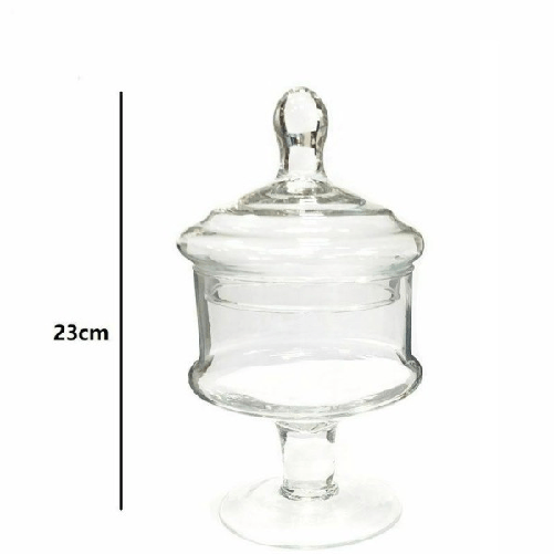 Trade Shop Traesio-vaso Con Coperchio Ampolla Alzatina Biscottiera Per Confettata Vetro 28cm -