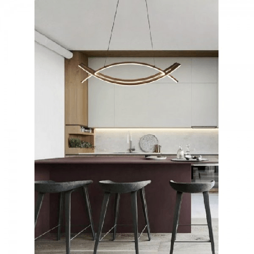 Trade Shop Traesio-lampadario Da Soffitto Moderno 2 Linee Curve Incrociate Luce Calda 3000k Lp-27n -